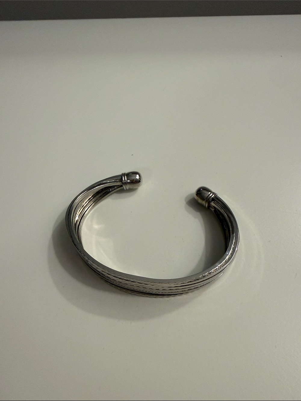Silver-Tone Open Cuff Bracelet for Women - Classic Silver Finish